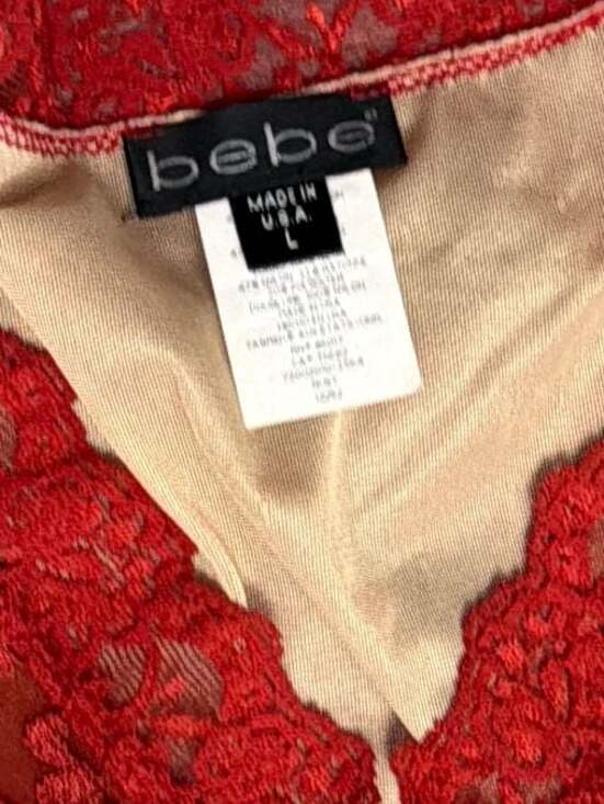 Vintage Bebe Y2K Floral Lace Mini Dress with Ruffle-Rust - Picture 2 of 5